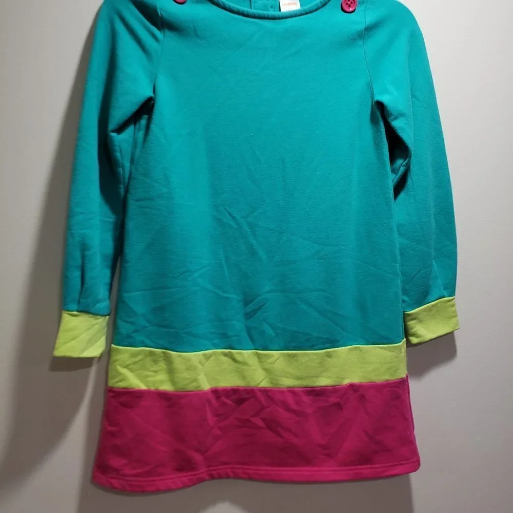 Gymboree Girls’ Size 8 Colorful Long Sleeve Dress – Button Back Design